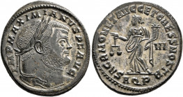 Maximianus, first reign, 286-305. Follis (Silvered bronze, 28.5 mm, 10.00 g, 5 h), Aquileia, 302-303. IMP MAXIMIANVS P F AVG Laureate head of Maximian...