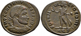 Constantine I, 307/310-337. Follis (Bronze, 20 mm, 3.00 g, 12 h), Aquileia, 317. IMP CONSTANTINVS P F AVG Laureate, draped and cuirassed bust of Const...