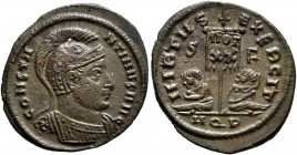 Constantine I, 307/310-337. Follis (Bronze, 20.5 mm, 2.26 g, 6 h), Aquileia, 320. CONSTA-NTINVS AVG Cuirassed bust of Constantine I to right, wearing ...