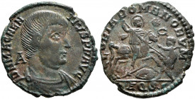 Magnentius, 350-353. Follis (Bronze, 24 mm, 5.23 g, 7 h), Aquileia, 350. D N MAGNEN-TIVS P F AVG Bare-headed, draped and cuirassed bust of Magnentius ...