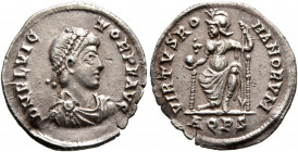 Flavius Victor, 387-388. Siliqua (Silver, 17 mm, 1.58 g, 12 h), Aquileia. D N FL VIC-TOR P F AVG Pearl-diademed, draped and cuirassed bust of Flavius ...