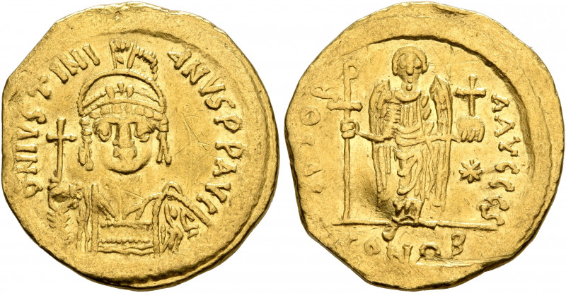 Justinian I, 527-565. Solidus (Gold, 20 mm, 4.41 g, 6 h), Constantinopolis, 545-...