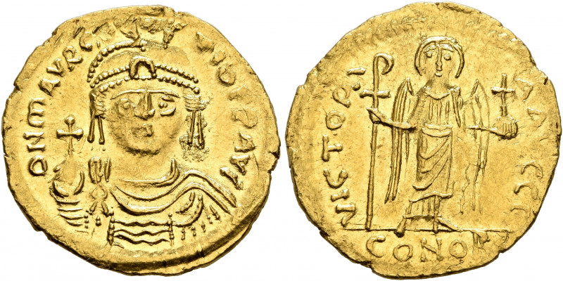 Maurice Tiberius, 582-602. Solidus (Gold, 21 mm, 4.51 g, 7 h), Theoupolis (Antio...