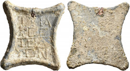 SYRIA, Seleucis and Pieria. Laodikeia ad Mare, 1st-2nd centuries AD. Weight of 1/32 Mina (Lead, 40x45 mm, 50.15 g). TPIA/KOΣ/TOΔ/YON ('thirty-two'). R...