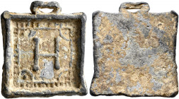 LEVANTINE REGION. Uncertain, circa 2nd century BC to 2nd century AD. Weight of 8 Drachms (Oktadrachm) (Lead, 35x35 mm, 29.25 g). Large H within linear...
