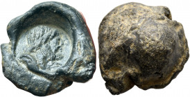 ROMAN. Circa 3rd century. Seal (Lead, 22 mm, 9.32 g). Head of Jupiter right. Good very fine.