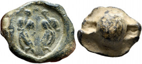 ROMAN. Circa 250-350. Seal (Lead, 18 mm, 5.07 g). Two overflowing cornucopiae. Unpublished in the standard references. Very fine.