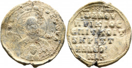 Johannes Kallinikos (?), anthypatos patrikios, epi tou koitones and judge of the Velum. Seal (Lead, 32 mm, 11.72 g, 11 h), circa 1000-1050. MHP - ΘV -...
