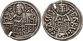 BULGARIA. Second Empire. Todor Svetoslav, 1300–1322. Gros (Silver, 21 mm, 1.61 g, 6 h). Christ Pantokrator seated facing on backless throne, raising h...