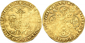 FRANCE, Royal. Jean II le Bon (the Good), 1350-1364. Mouton d'or (Gold, 30 mm, 4.63 g, 2 h). ✠ AGn’ DЄI QVI TOLL’ PCCA mVDI mISЄRЄRЄ nOB Agnus Dei sta...