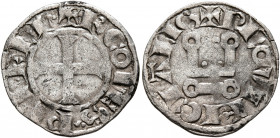 FRANCE, Provincial. Tarascon. Charles I d'Anjou, 1245-1285. Obole tournois (Silver, 18 mm, 0.75 g, 12 h), Charles I d'Anjou (1245-1285). ✠ K CO P F RE...
