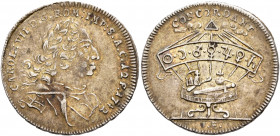 GERMANY. Bayern. Karl Albert, as emperor, 1742-1745. Medal (Silver, 24 mm, 3.79 g, 12 h), on his coronation. By J.J. Enkea, 1742. CAROL:VII D.G.ROM:IM...