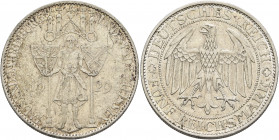 GERMANY. Weimarer Republik. 1918-1933. 5 Reichsmark (Silver, 36 mm, 25.12 g, 12 h), commemorating the 100th anniversary of the city of Meissen. Mulden...