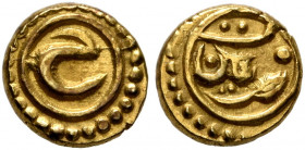 INDIA, Independent States. Mysore. Tipu Sultan, 1782-1799. Fanam (Gold, 6 mm, 0.33 g, 6 h), Tipu Sultan / 1782, Patan, without date. Persian letter 'H...