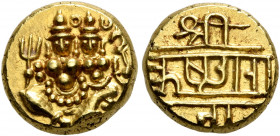 INDIA, Independent States. Mysore. Krishnaraja Wodiyar III, 1810-1861. Pagoda (Gold, 11 mm, 3.43 g, 12 h), Krishnaraja Wadiyar III / AH 1225-1285 = AD...