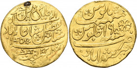 INDIA, Colonial. British India. Bengal Presidency. Mohur (Gold, 27 mm, 12.43 g, 12 h), struck in the name of Shah Alam II (1759-1806), probably Calcut...