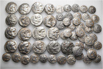A lot containing 58 silver coins. All: Alexander III 'the Great' and his successors. Fine to about very fine. LOT SOLD AS IS, NO RETURNS. 58 coins in ...