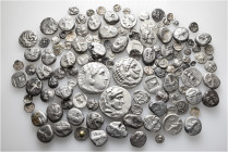 A lot containing 126 silver coins. All: Greek. Fine to very fine. LOT SOLD AS IS, NO RETURNS. 126 coins in lot.