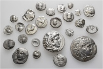 A lot containing 25 silver coins. All: Greek. Harshly cleaned. Fine to very fine. LOT SOLD AS IS, NO RETURNS. 25 coins in lot.


From a European co...