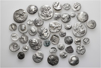 A lot containing 40 silver coins. All: Greek. Harshly cleaned. Fine to very fine. LOT SOLD AS IS, NO RETURNS. 40 coins in lot.


From a European co...
