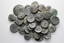 A lot containing 42 bronze coins. All: Greek. Fine to very fine. LOT SOLD AS IS, NO RETURNS. 42 coins in lot.