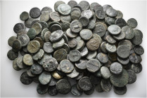 A lot containing 201 bronze coins. All: Greek. Fair to good fine. LOT SOLD AS IS, NO RETURNS. 201 coins in lot.