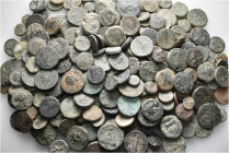 A lot containing 267 bronze coins. Mostly: Greek. Fair to fine. LOT SOLD AS IS, NO RETURNS. 267 coins in lot.