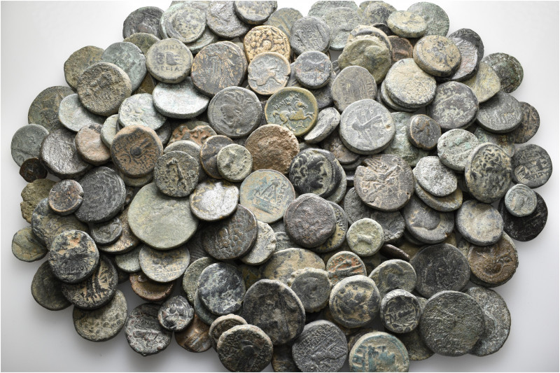 A lot containing 213 bronze coins. Mostly: Greek. Fair to fine. LOT SOLD AS IS, ...