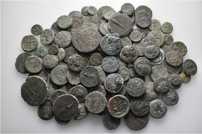 A lot containing 117 bronze coins. All: Greek. Fine to about very fine. LOT SOLD...