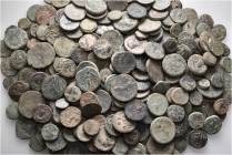 A lot containing 276 bronze coins. Mostly: Greek. Fine to about very fine. LOT SOLD AS IS, NO RETURNS. 276 coins in lot.