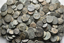 A lot containing 272 bronze coins. Mostly: Greek. Fair to about very fine. LOT SOLD AS IS, NO RETURNS. 272 coins in lot.