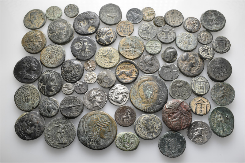 A lot containing 8 silver and 52 bronze coins. All: Greek. Fine to very fine. LO...
