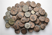 A lot containing 68 bronze coins. All: Greek. Fine to about very fine. Mostly repatinated. LOT SOLD AS IS, NO RETURNS. 68 coins in lot.