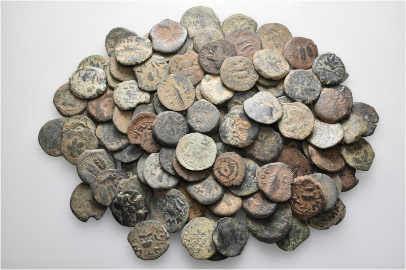 A lot containing 110 bronze coins. All: Judaea. Fine to about very fine. LOT SOL...