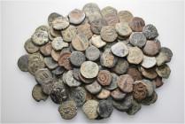 A lot containing 110 bronze coins. All: Judaea. Fine to about very fine. LOT SOLD AS IS, NO RETURNS. 110 coins in lot.
