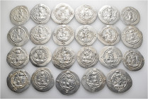 A lot containing 23 silver coins. All: Sasanian Drachms. Very fine to good very fine. LOT SOLD AS IS, NO RETURNS. 23 coins in lot.
