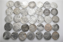 A lot containing 35 silver coins. All: Islamic. Fine to about very fine. LOT SOLD AS IS, NO RETURNS. 35 coins in lot.