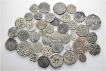 A lot containing 3 silver and 37 bronze coins. Includes: Islamic and Medieval. Fine to very fine. LOT SOLD AS IS, NO RETURNS. 40 coins in lot.