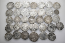 A lot containing 33 silver coins. All: Islamic. Fine to about very fine. LOT SOLD AS IS, NO RETURNS. 33 coins in lot.