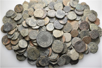 A lot containing 269 bronze coins. Mostly: Islamic. Fair to fine. LOT SOLD AS IS, NO RETURNS. 269 coins in lot.