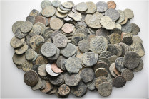 A lot containing 217 bronze coins. Mostly: Islamic. Fair to fine. LOT SOLD AS IS, NO RETURNS. 217 coins in lot.