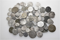 A lot containing 91 silver coins. Includes: Islamic and Medieval. Fine to very fine. LOT SOLD AS IS, NO RETURNS. 91 coins in lot.