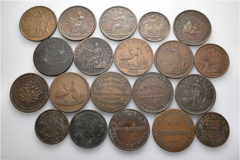 A lot containing 20 bronze tokens. All: Australia. Fine to very fine. LOT SOLD A...