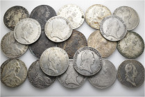 A lot containing 20 silver coins. All: Austrian Talers. Fine to very fine. LOT SOLD AS IS, NO RETURNS. 20 coins in lot.
