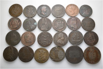 A lot containing 24 bronze coins. All: British tokens. Fine to very fine. LOT SOLD AS IS, NO RETURNS. 24 coins in lot.


From the collection of a S...