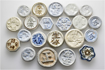 A lot containing 21 porcelain coins. All: China. Very fine to good very fine. LOT SOLD AS IS, NO RETURNS. 21 coins in lot.


From the collection of...