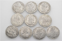 A lot containing 10 silver coins. All: France. About very fine to good very fine. LOT SOLD AS IS, NO RETURNS. 10 coins in lot.