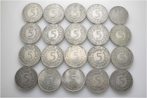 A lot containing 21 silver coins. All: Germany. Good fine to good very fine. LOT SOLD AS IS, NO RETURNS. 21 coins in lot.