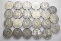 A lot containing 23 silver coins. All: Germany. Good fine to good very fine. LOT SOLD AS IS, NO RETURNS. 23 coins in lot.