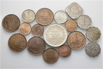 A lot containing 17 silver and bronze coins. All: India. Good very fine to good extremely fine. LOT SOLD AS IS, NO RETURNS. 17 coins in lot.


From...